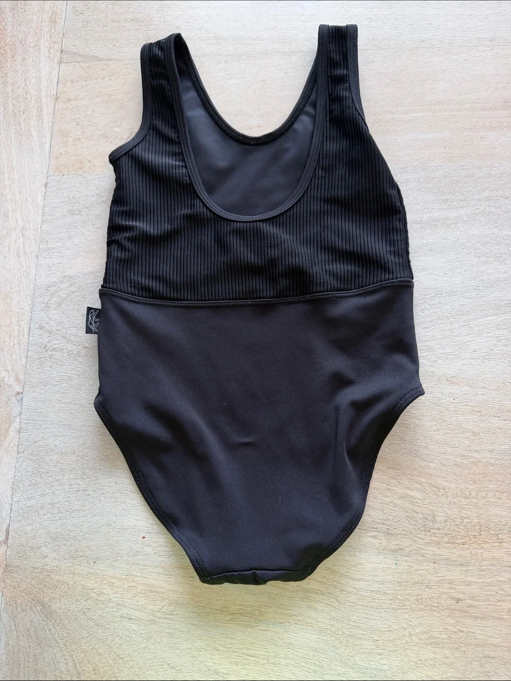 Tiger Friday Black Ribbed Girls Dance Leotard